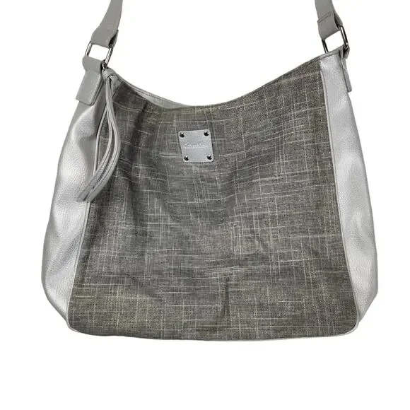 Calvin Klein Silver / Grey Shoulder Tote Bag - Picture 2 of 8